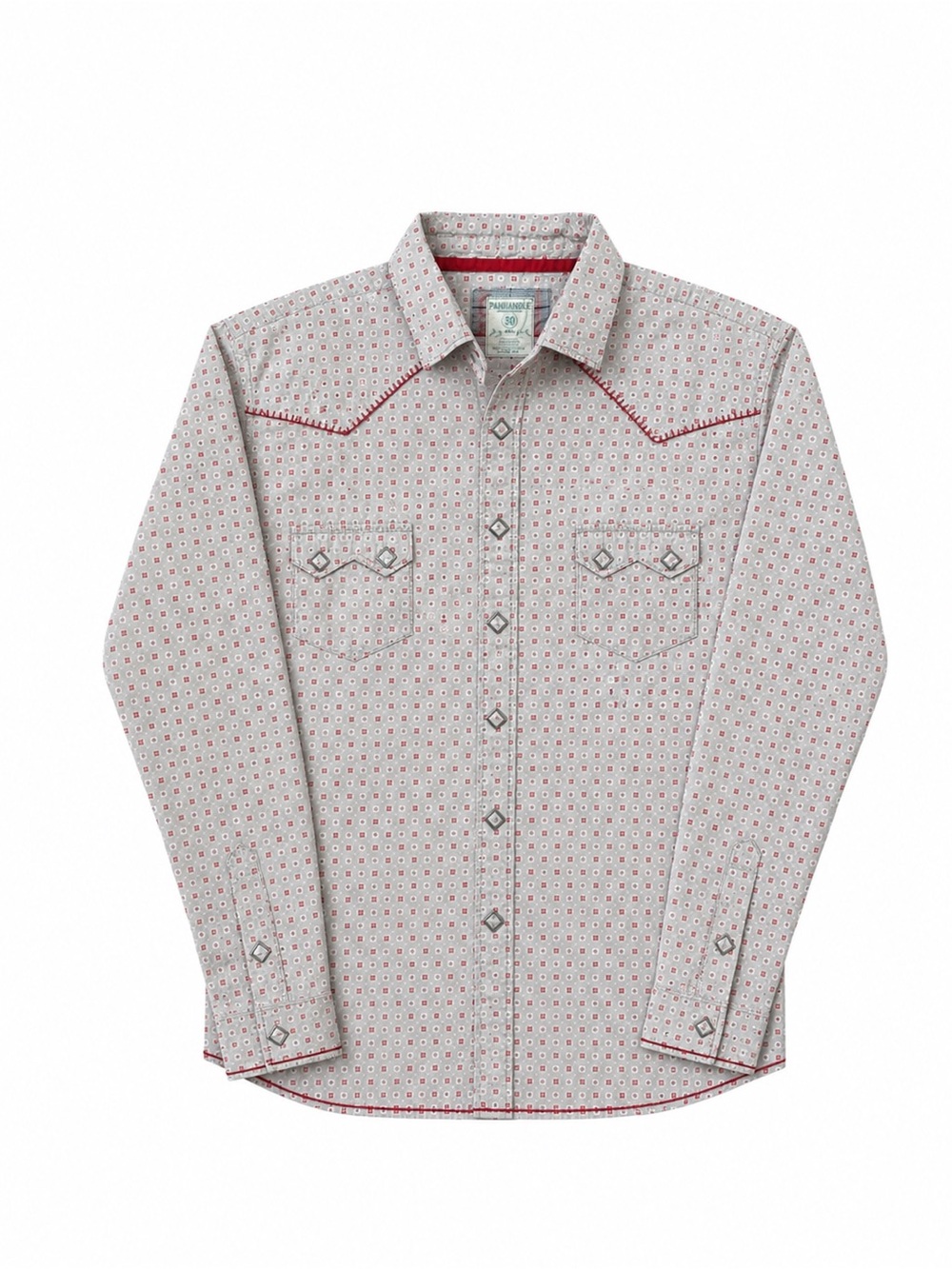 Panhandle Rough Stock Western Snap Shirt Red Whipstitch Stretch Cotton Women’s M - Picture 2 of 7
